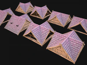 Medieval Corner Roof 3D Model