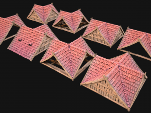 Medieval Corner Roof Modelo 3D