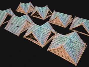 Medieval Corner Roof 3D Model