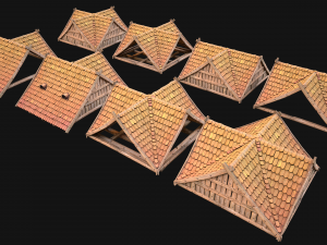 Medieval Corner Roof Modelo 3D
