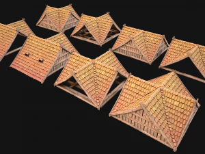 Medieval Corner Roof 3D Model