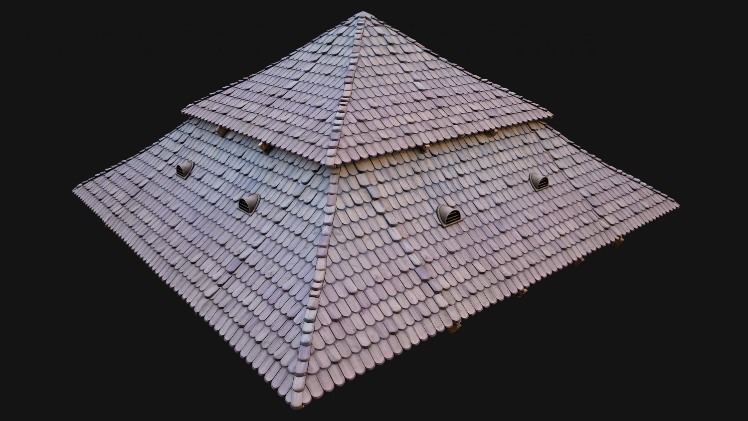 Medieval Roof Large Pyramid 3D Model .c4d .max .obj .3ds .fbx .stl .blend 