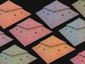 Medieval Roof Large Pyramid 3D Model