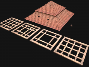 Medieval Roof Large Pyramid Model 3D