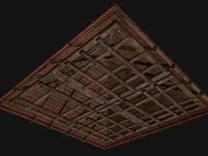 Medieval Roof Large Pyramid Model 3D
