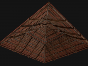 Medieval Roof Large Pyramid Model 3D