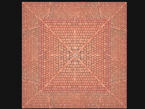 Medieval Roof Large Pyramid Model 3D