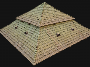 Medieval Roof Large Pyramid Model 3D