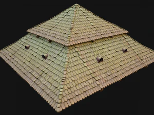 Medieval Roof Large Pyramid 3D Model