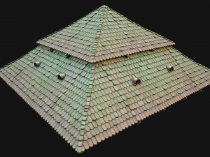 Medieval Roof Large Pyramid Model 3D