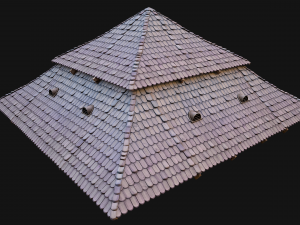 Medieval Roof Large Pyramid Model 3D