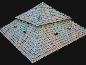 Medieval Roof Large Pyramid Model 3D
