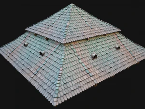 Medieval Roof Large Pyramid 3D Model
