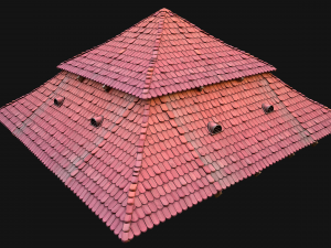Medieval Roof Large Pyramid Model 3D
