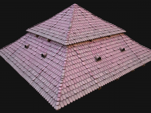 Medieval Roof Large Pyramid Model 3D