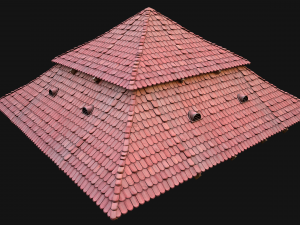 Medieval Roof Large Pyramid Model 3D