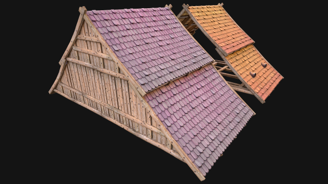 Medieval Tile Roof Constructor 3D Model .c4d .max .obj .3ds .fbx .stl .blend 