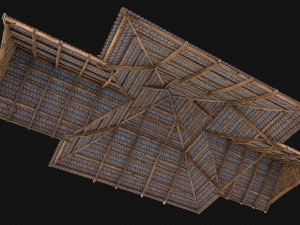 Medieval Roof Tile Modular 3D 모델