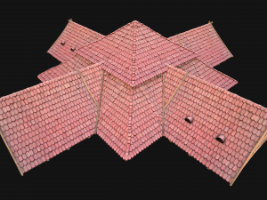Medieval Roof Tile Modular 3D 모델