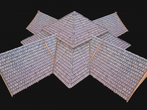Medieval Roof Tile Modular 3D 모델