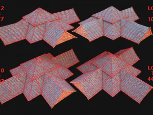 Medieval Roof Tile Modular 3D Model