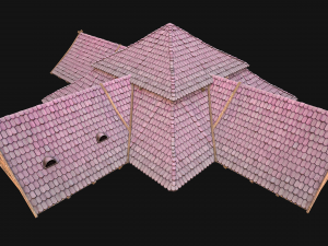 Medieval Roof Tile Modular 3D 모델