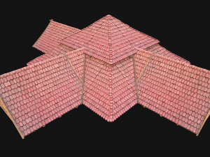 Medieval Roof Tile Modular 3D 모델