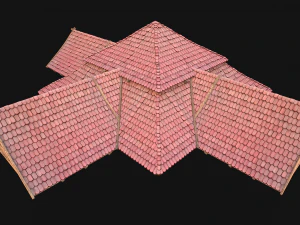 Medieval Roof Tile Modular 3D Model
