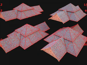Medieval Roof Tile Modular 3D Model