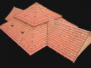 Medieval Roof Tile Modular 3D 모델