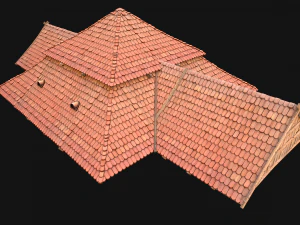 Medieval Roof Tile Modular 3D Model