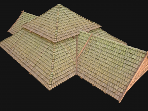 Medieval Roof Tile Modular 3D 모델