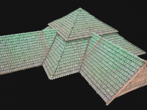 Medieval Roof Tile Modular 3D 모델