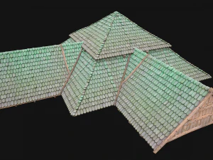 Medieval Roof Tile Modular 3D Model