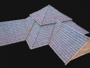 Medieval Roof Tile Modular 3D 모델