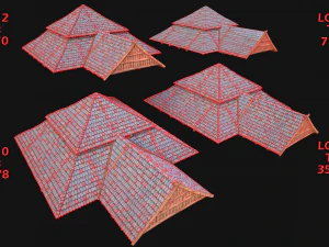 Medieval Roof Tile Modular 3D Model