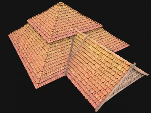 Medieval Roof Tile Modular 3D Model