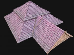 Medieval Roof Tile Modular 3D 모델