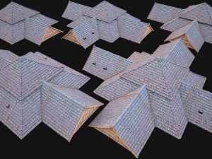 Medieval Roof Tile Modular 3D Model