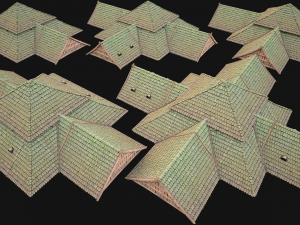 Medieval Roof Tile Modular 3D 모델
