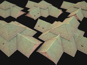 Medieval Roof Tile Modular 3D Model