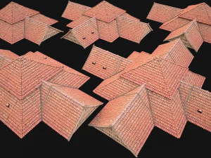 Medieval Roof Tile Modular 3D Model
