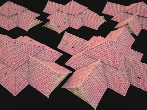 Medieval Roof Tile Modular 3D Model
