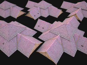Medieval Roof Tile Modular 3D 모델
