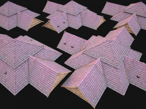 Medieval Roof Tile Modular 3D Model