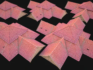 Medieval Roof Tile Modular 3D Model