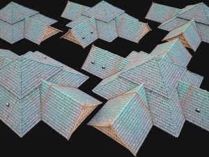 Medieval Roof Tile Modular 3D 모델