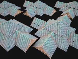 Medieval Roof Tile Modular 3D Model