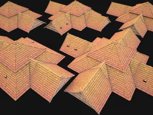 Medieval Roof Tile Modular 3D Model