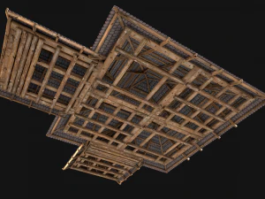 Medieval Roof Tile Modular 3D Model